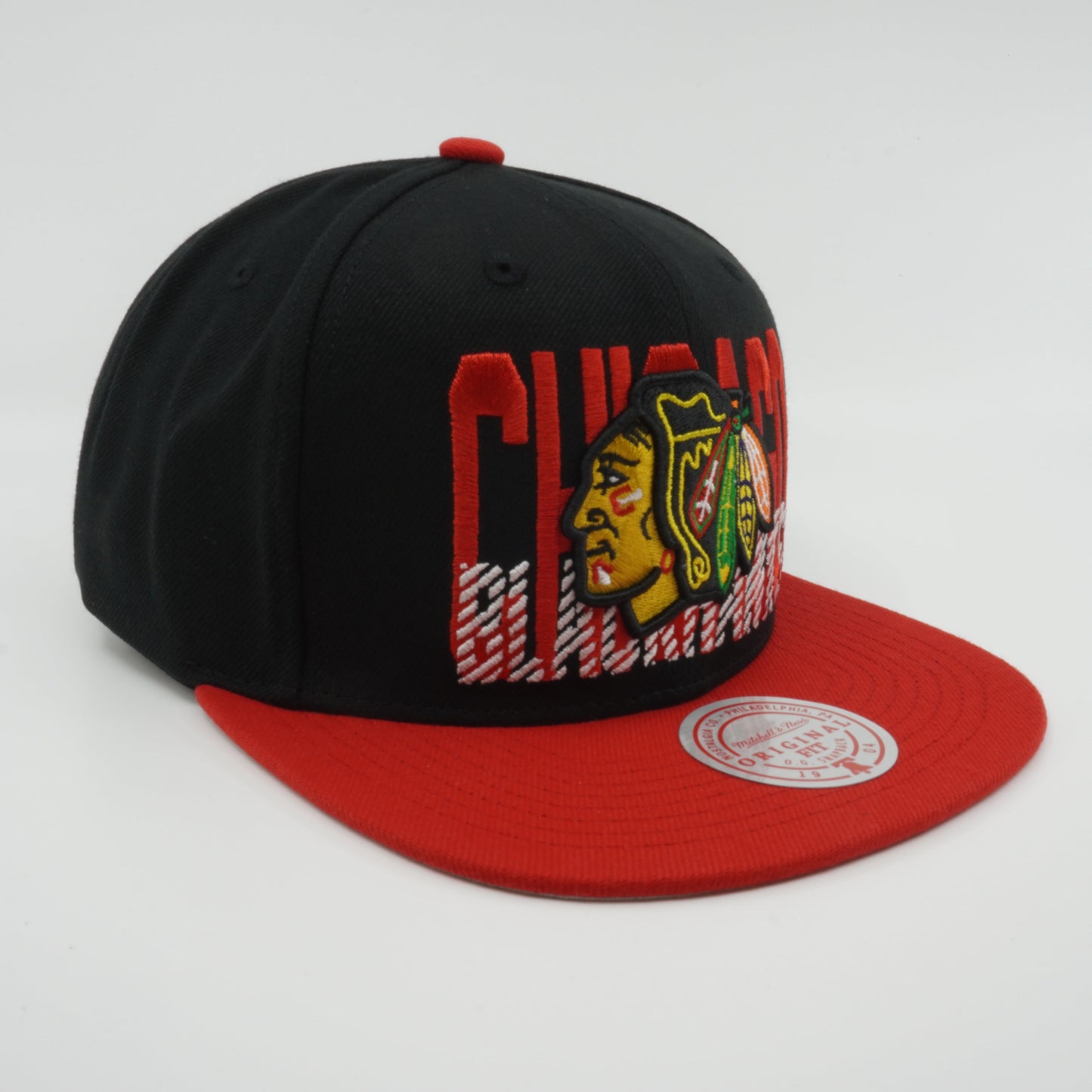 Men's Mitchell & Ness Nhl Cross Check Snapback Blackhawks - Black