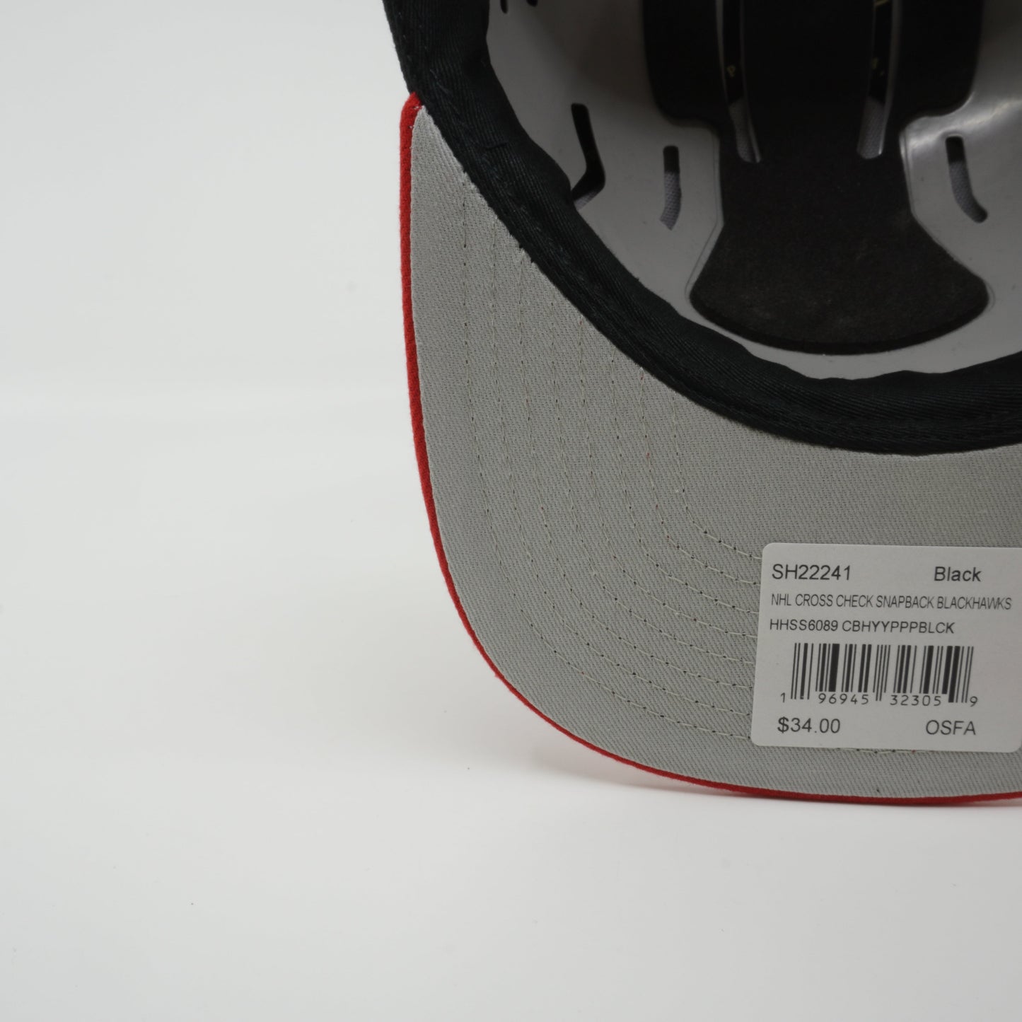 Men's Mitchell & Ness Nhl Cross Check Snapback Blackhawks - Black