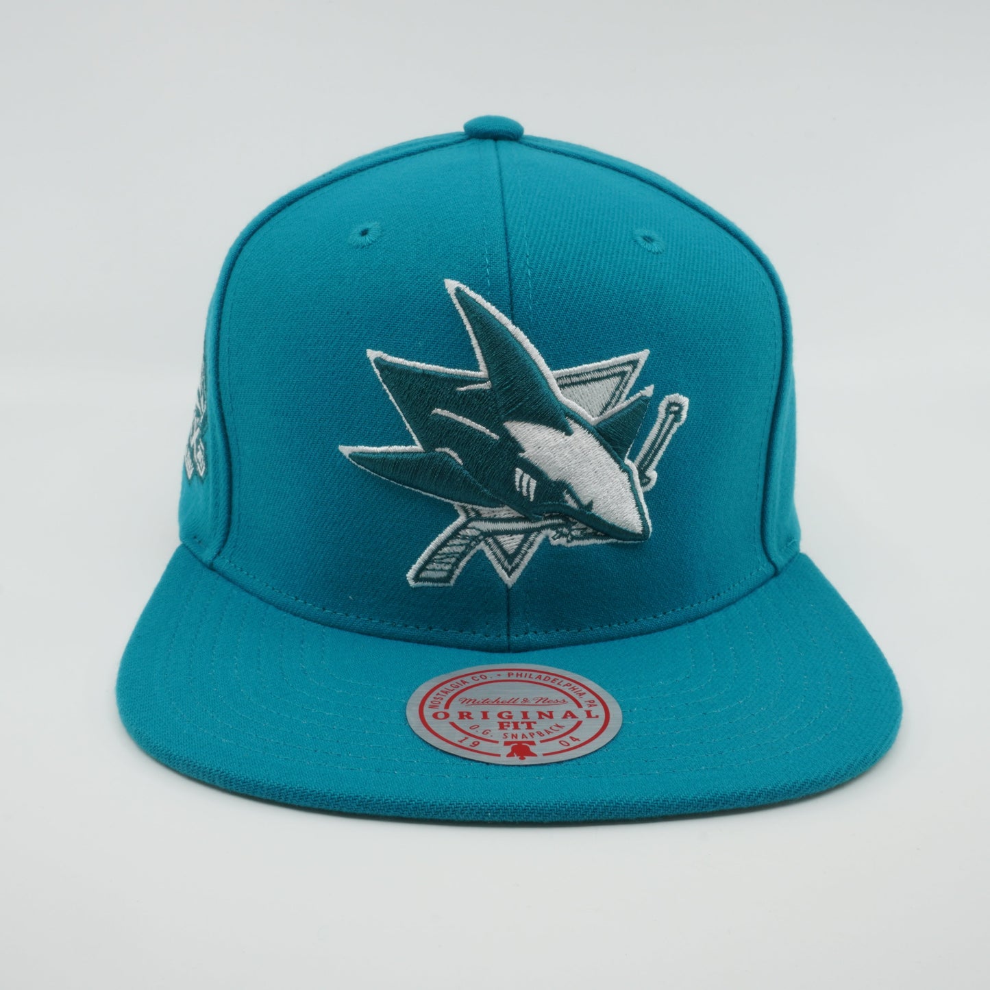 Mitchell & Ness Men's NHL Back To Basics Snapback Sharks Snapback Caps