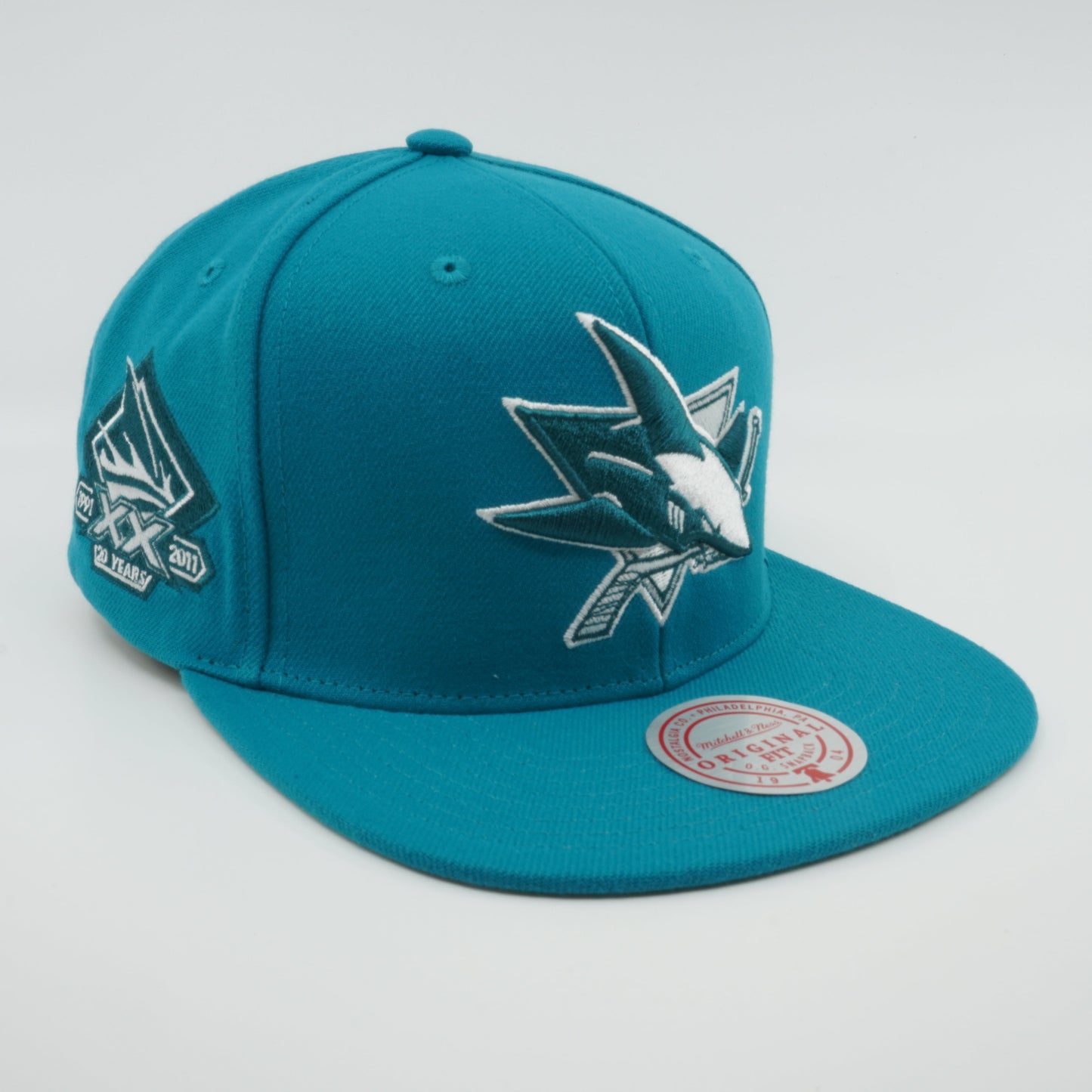 Mitchell & Ness Men's NHL Back To Basics Snapback Sharks Snapback Caps
