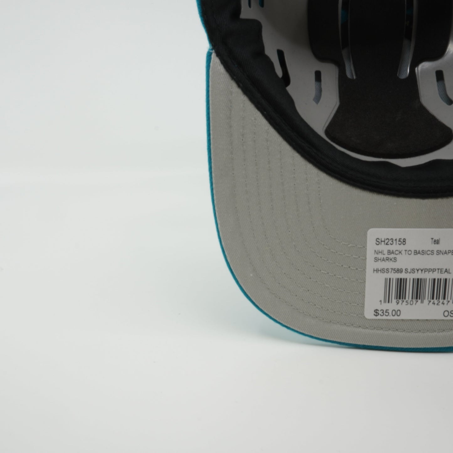 Mitchell & Ness Men's NHL Back To Basics Snapback Sharks Snapback Caps