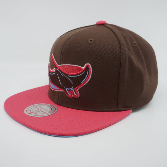 Men's Mitchell & Ness MLB The Damn Snapback Coop Rays - Brown