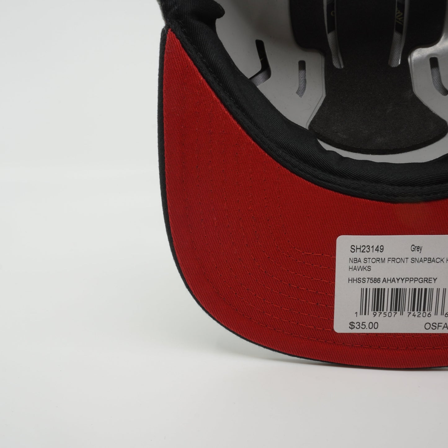 Men's Mitchell & Ness NBA Storm Front Snapback Hwc Hawks - Grey