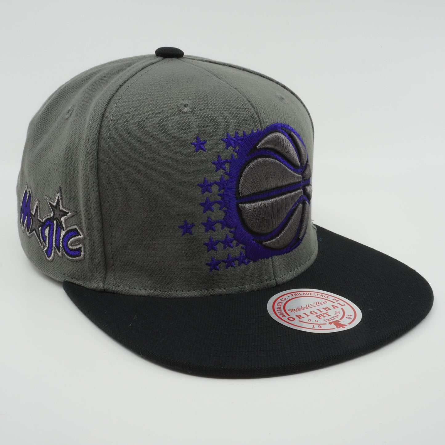 Men's Mitchell & Ness NBA Storm Front Snapback Hwc Magic - Grey