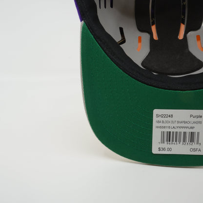 Mitchell & Ness Men's NBA Block Out Snapback Lakers Snapback Caps