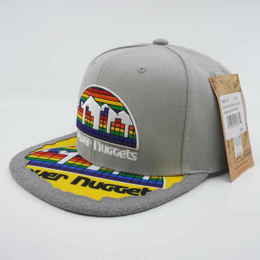 Men's Mitchell & Ness NBA Munch Time Snapback Hwc NUGGets - Grey