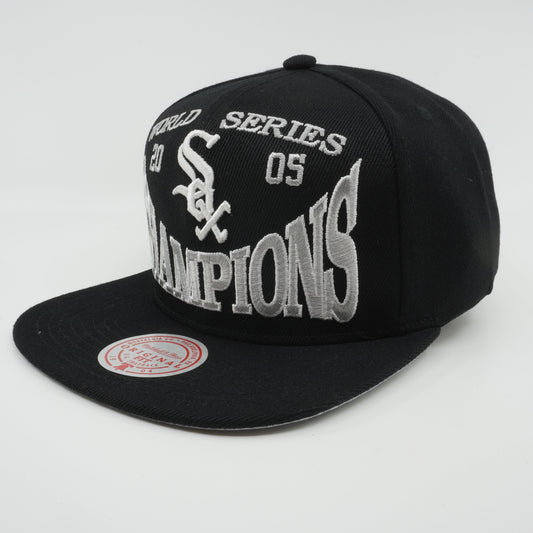 Men's Mitchell & Ness MLB Big Champ Snapback White Sox 2005 - Black