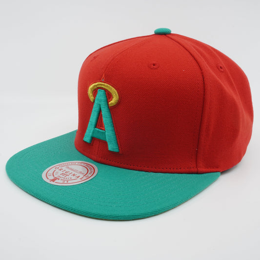 Men's Mitchell & Ness MLB Mistletoe Snapback Coop Angels - Red