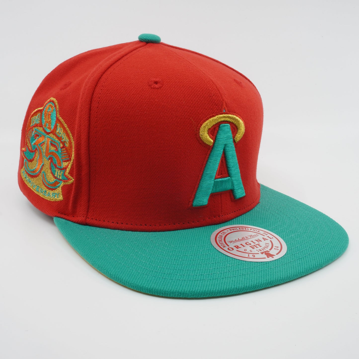 Men's Mitchell & Ness MLB Mistletoe Snapback Coop Angels - Red