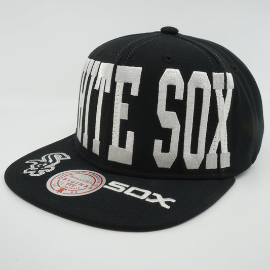 Men's Mitchell & Ness MLB Big Text 1 Snapback White Sox - Black
