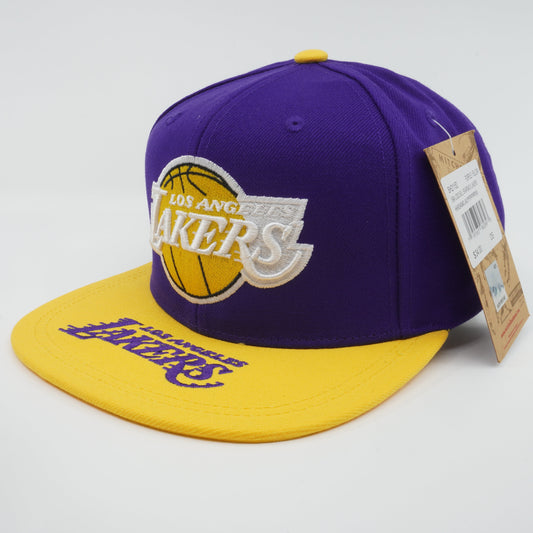 Men's Mitchell & Ness NBA Logo Bill Snapback Lakers - Purple-Yellow
