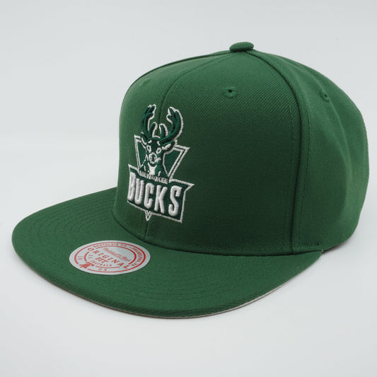 Mitchell & Ness Men's NBA Back To Basics Snapback Hwc Bucks Snapback Caps