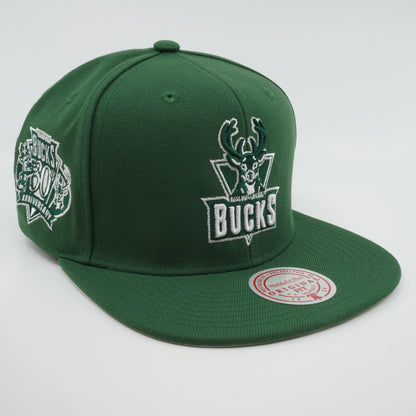 Mitchell & Ness Men's NBA Back To Basics Snapback Hwc Bucks Snapback Caps