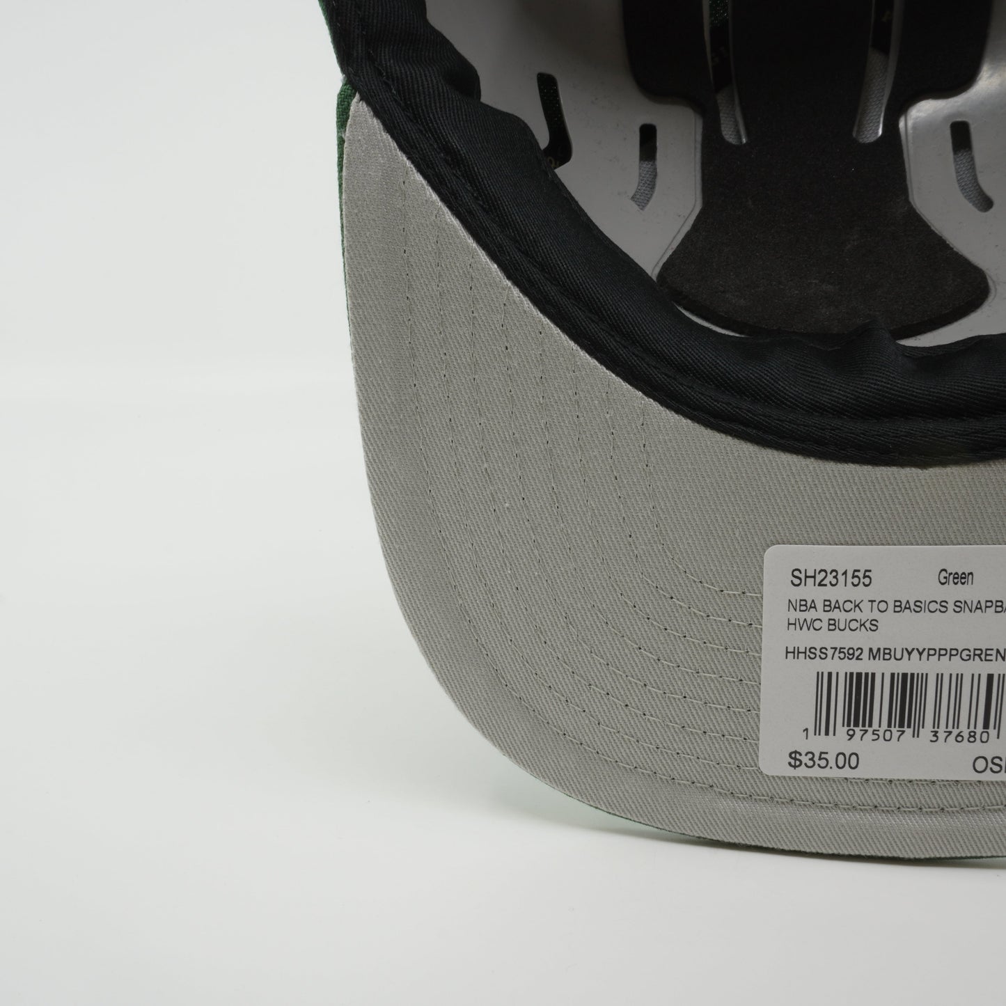 Men's Mitchell & Ness NBA Back To Basics Snapback Hwc Bucks - Green