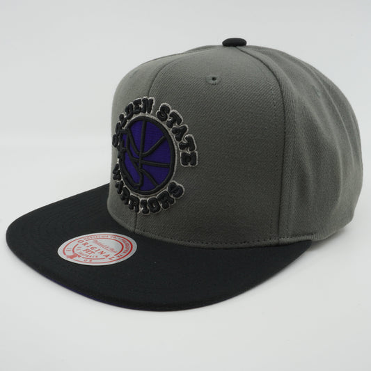 Men's Mitchell & Ness NBA Storm Front Snapback Hwc Warriors - Grey