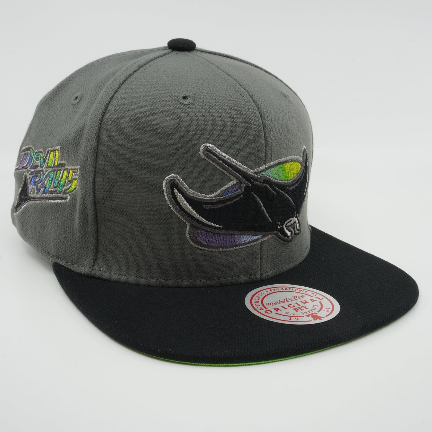 Mitchell & Ness Men's MLB Storm Front Snapback Coop Rays Snapback Caps