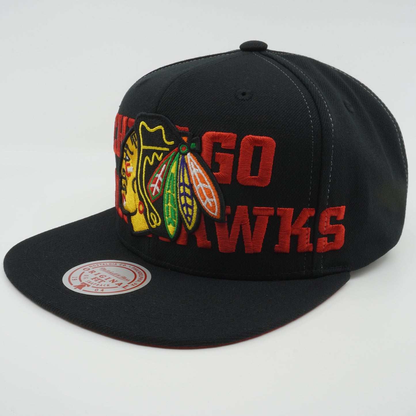 Men's Mitchell & Ness Nhl Full Frontal Snapback Blackhawks - Black
