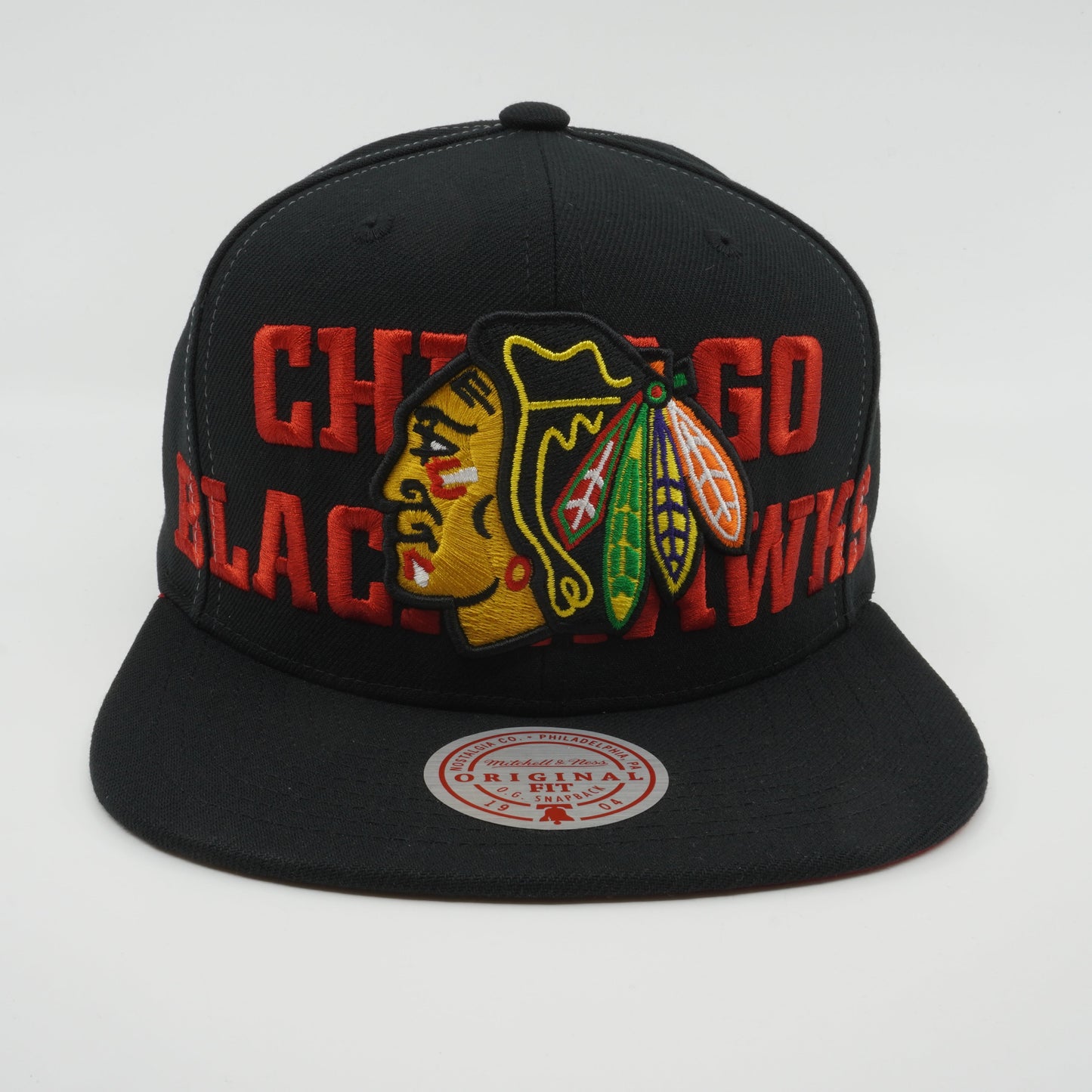 Men's Mitchell & Ness Nhl Full Frontal Snapback Blackhawks - Black