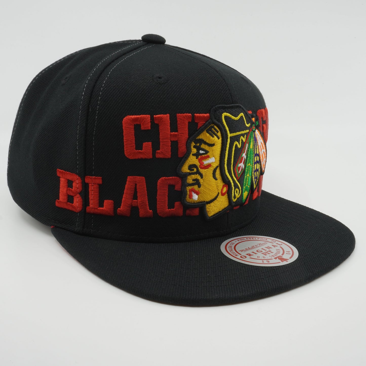 Men's Mitchell & Ness Nhl Full Frontal Snapback Blackhawks - Black