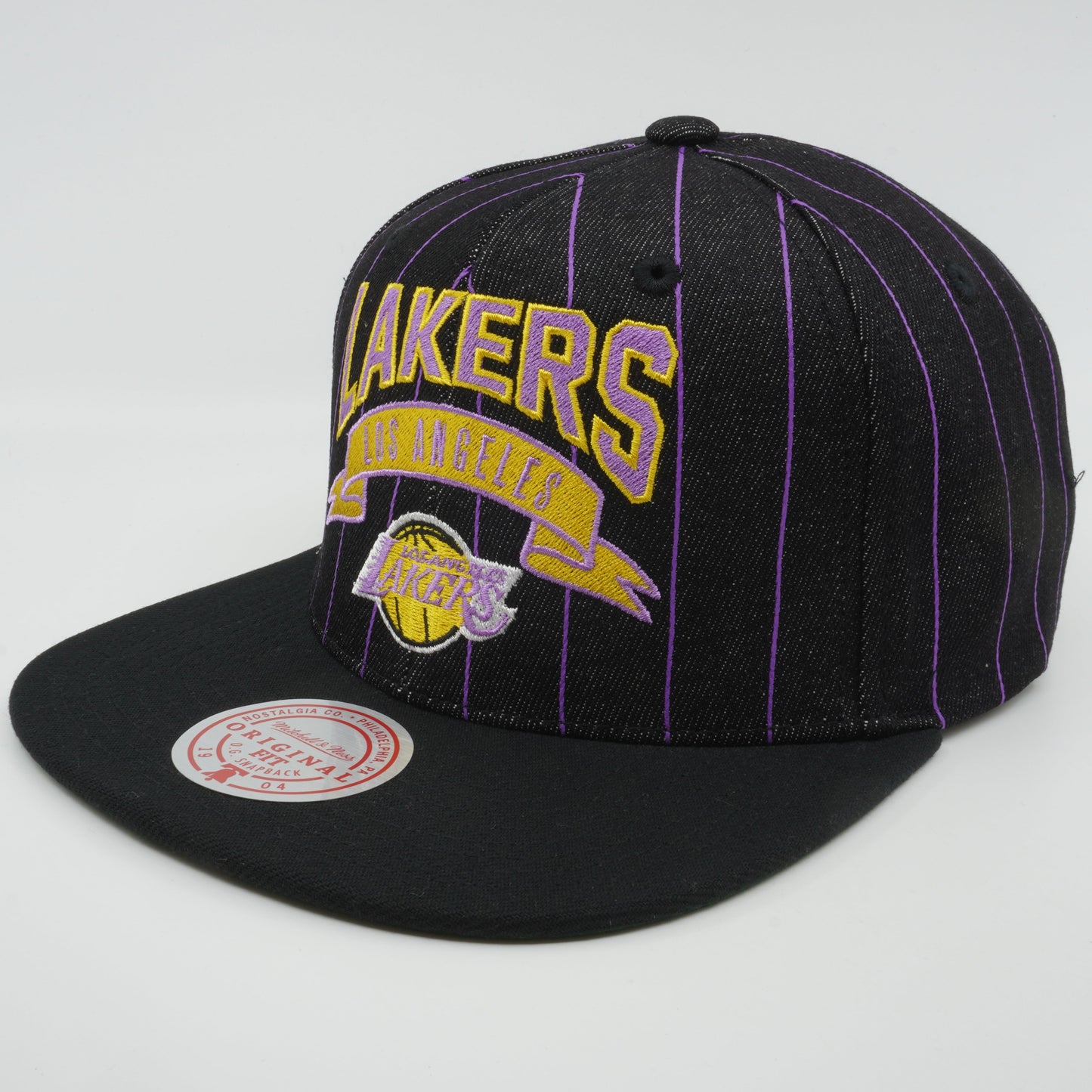 Men's Mitchell & Ness NBA Dem Stripes Snapback Hwc Lakers - Black