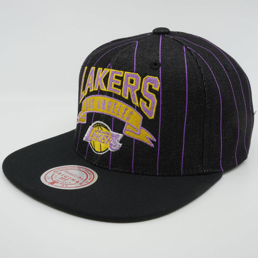 Mitchell & Ness Men's NBA Dem Stripes Snapback Hwc Lakers Snapback Caps