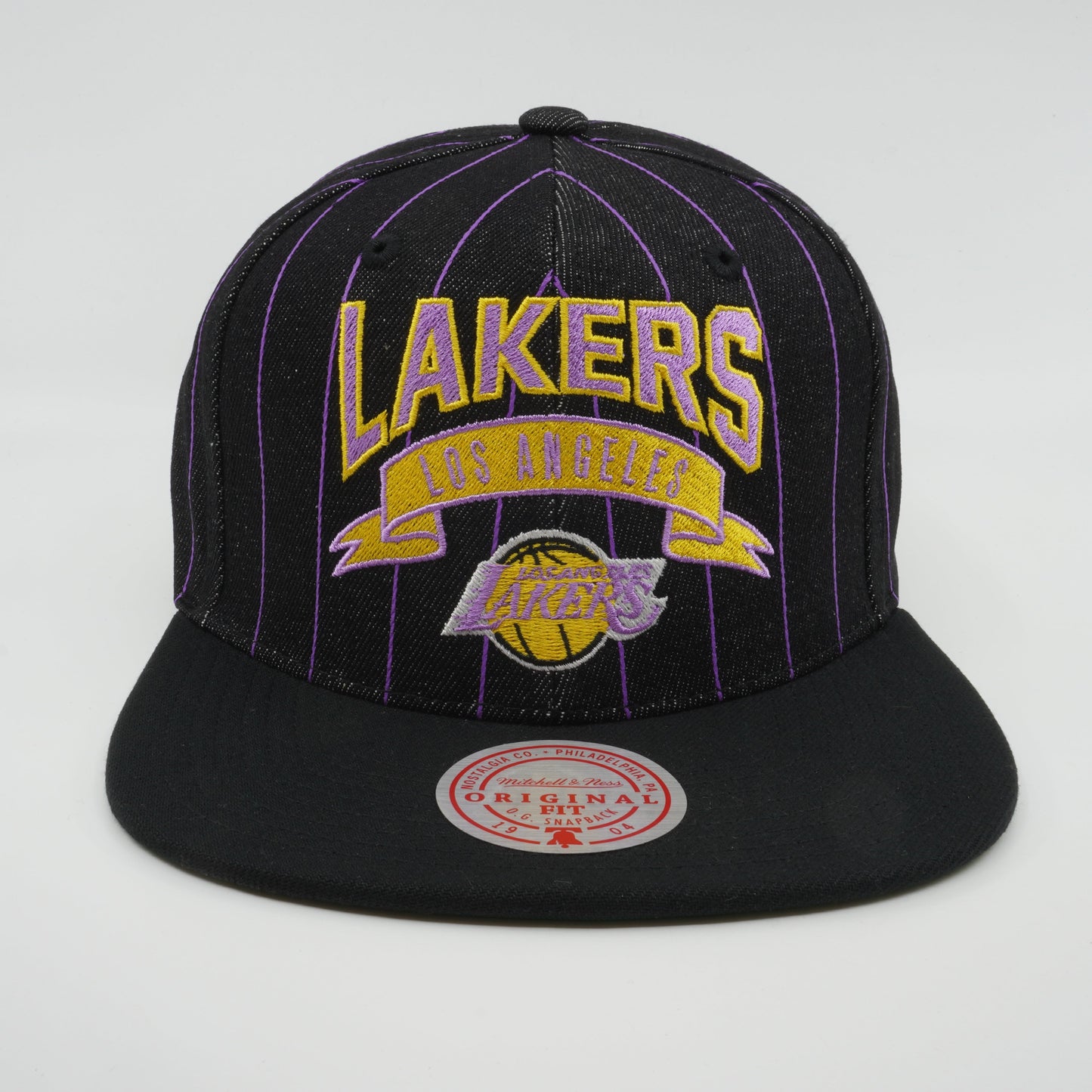 Men's Mitchell & Ness NBA Dem Stripes Snapback Hwc Lakers - Black