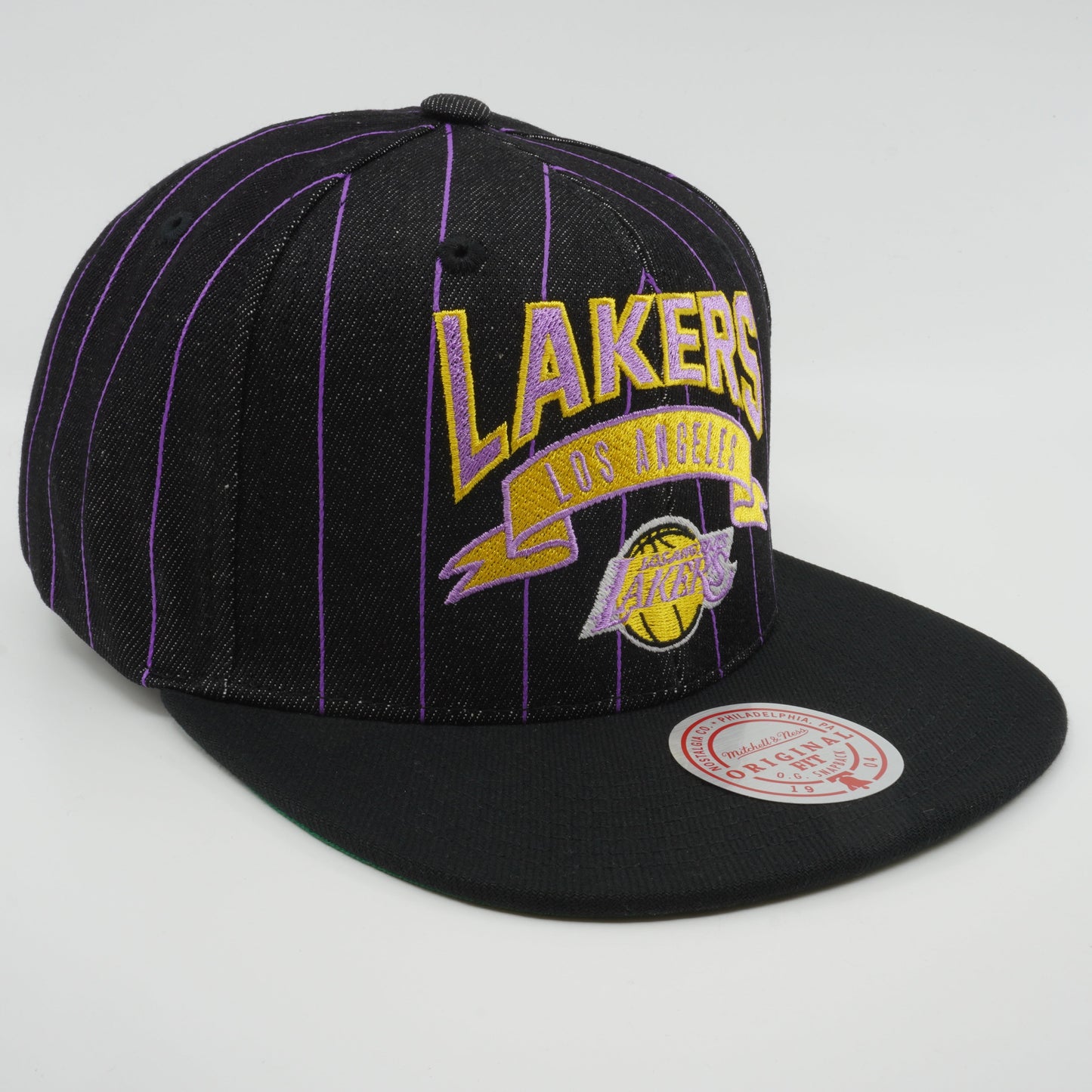 Men's Mitchell & Ness NBA Dem Stripes Snapback Hwc Lakers - Black