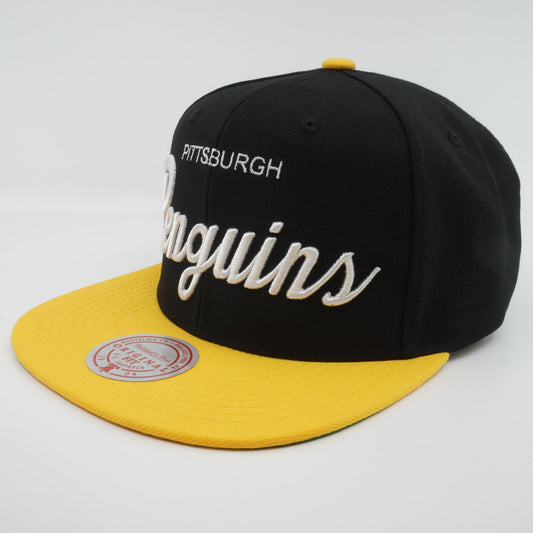 Mitchell & Ness Men's NHL Vintage Script Snapback Penguins Snapback Caps