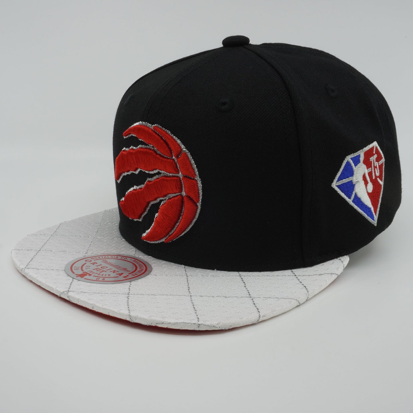 Men's Mitchell & Ness NBA 75Th Platinum Snapback Raptors - Black