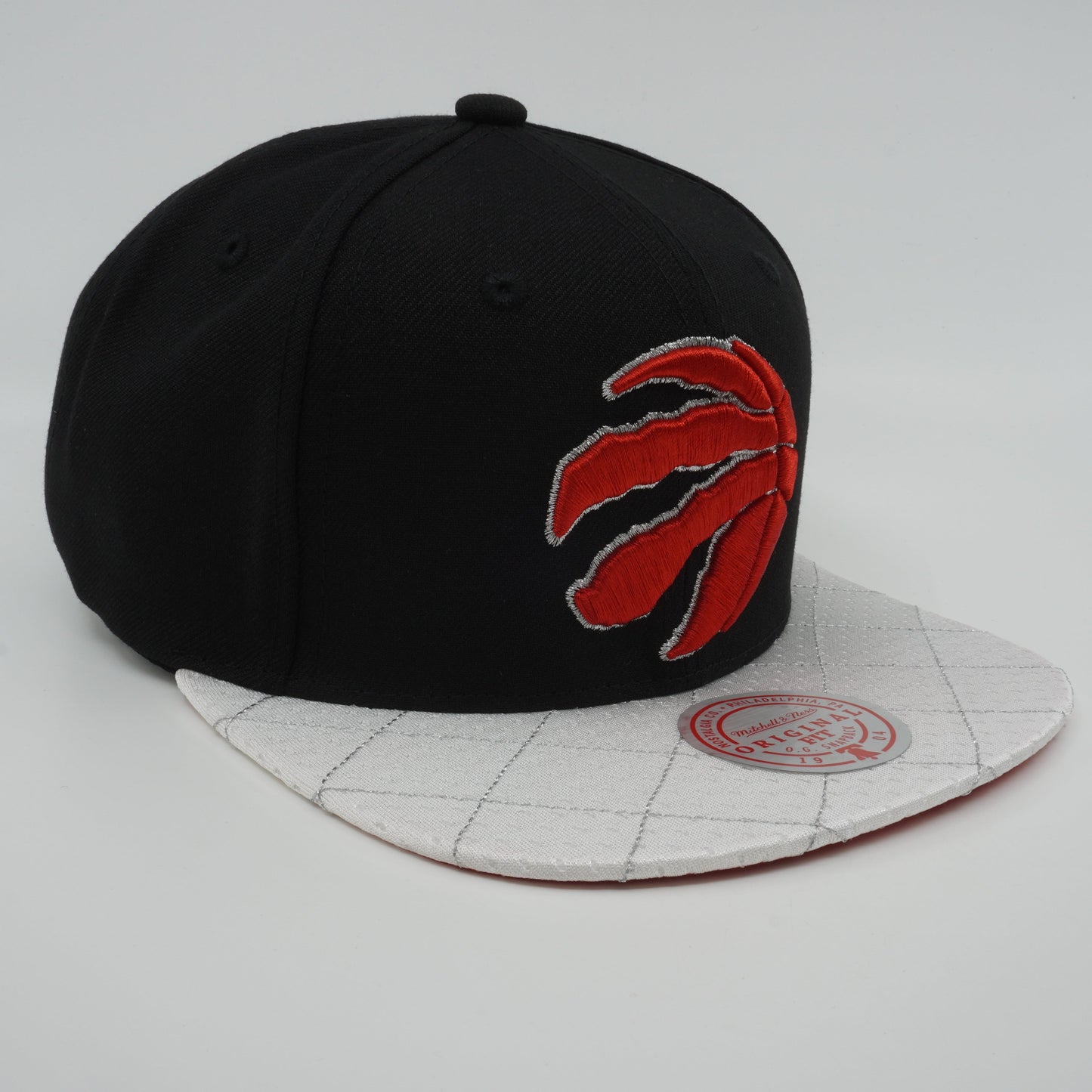 Men's Mitchell & Ness NBA 75Th Platinum Snapback Raptors - Black