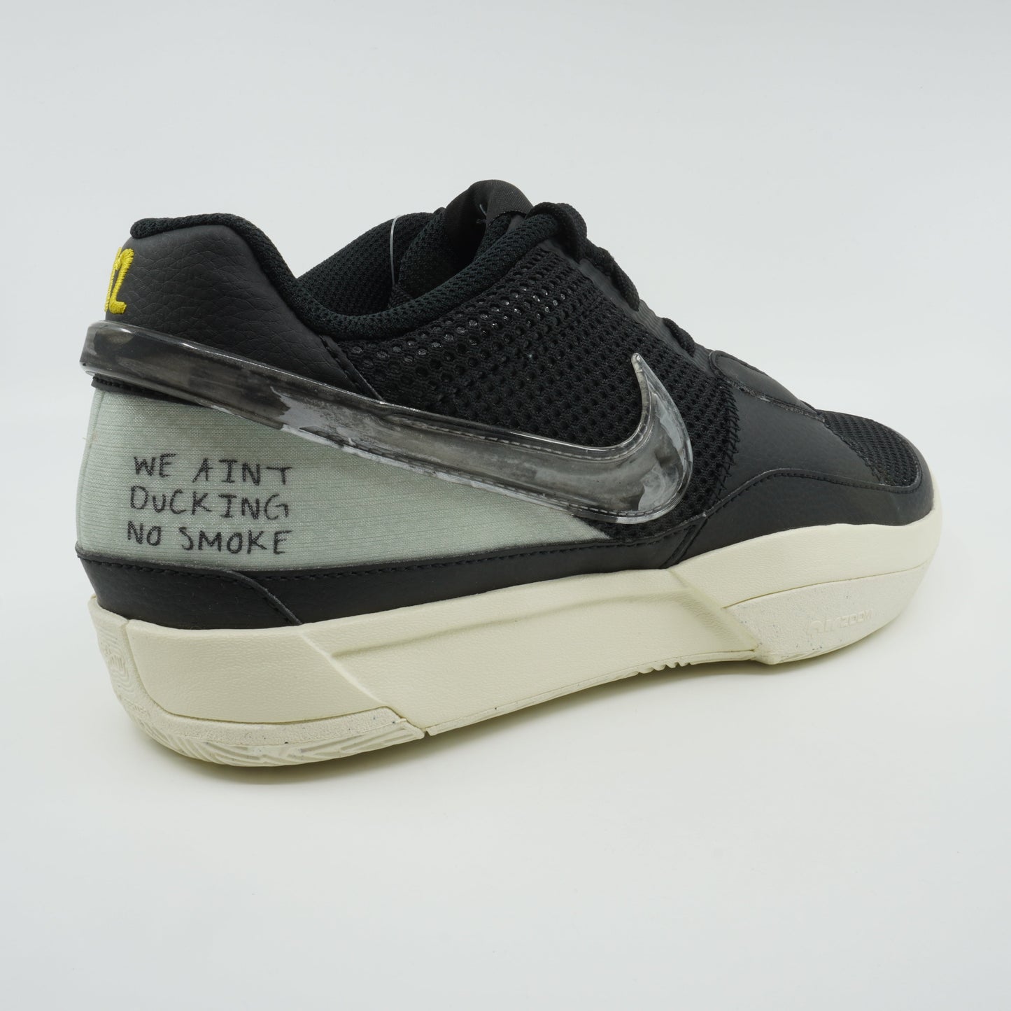 Nike Men's Ja 1 "Fly" - Black/Light Silver-Coconut Milk "We Ain'T Ducking No Smoke" Sneakers