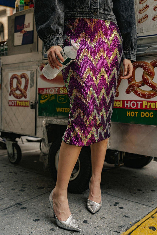 Be Happy Friend Sequin Midi Skirt