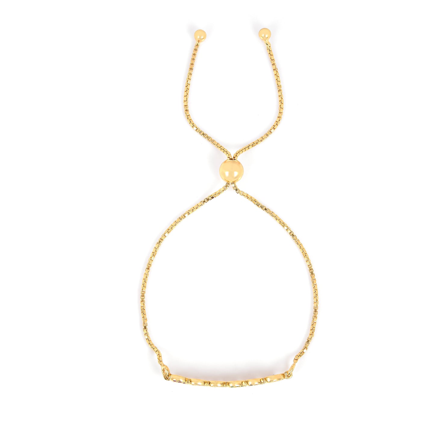 22k Gold Vermeil Diamond and Multi-Gemstone Heart Bolo Bracelet