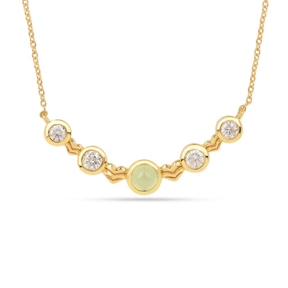 Five-Stone Peridot Silver Bar Necklace
