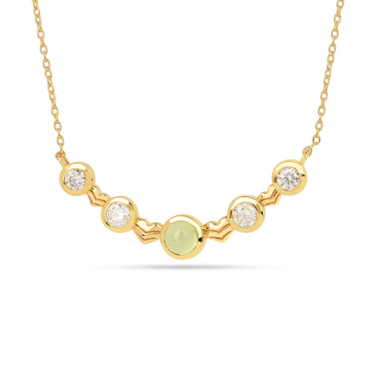 Five-Stone Peridot Silver Bar Necklace