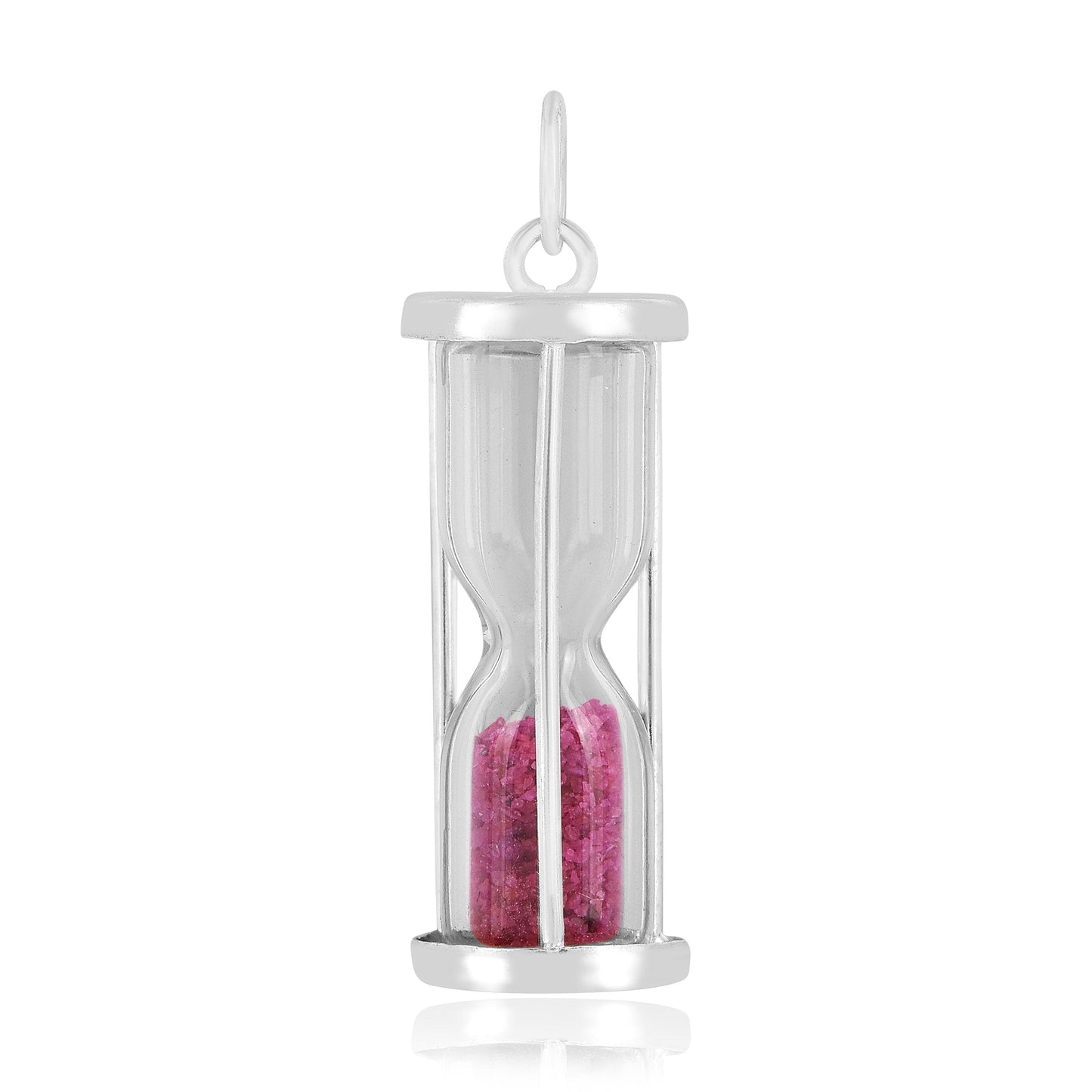 Natural Ruby Hourglass Pendant Necklace
