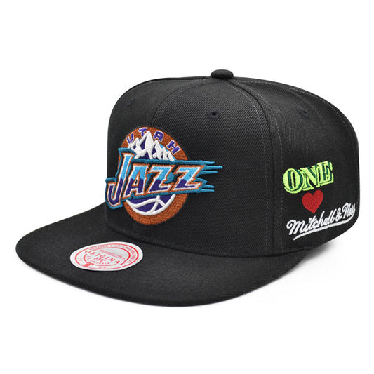 Men's Mitchell & Ness NBA Hyperlocal Snapback Hwc Jazz - Black