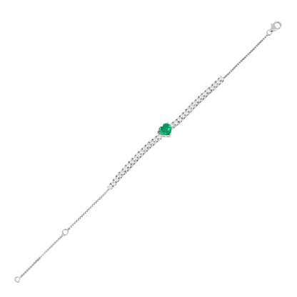 Colombian Created Emerald Heart Bracelet