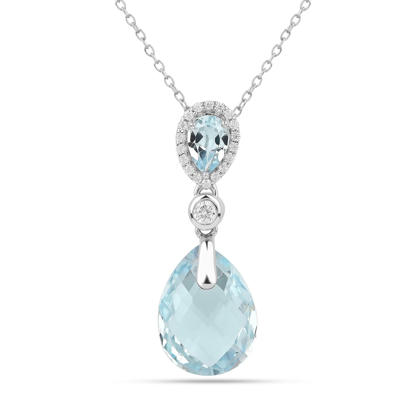 Natural Sky-Blue Topaz Necklace Women