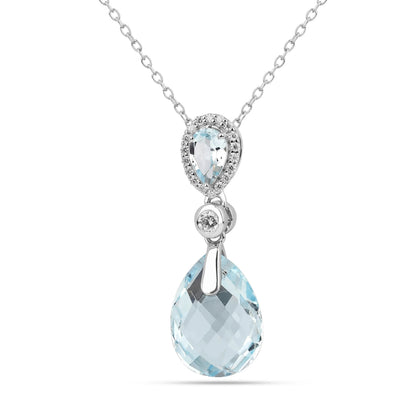Natural Sky-Blue Topaz Necklace Women