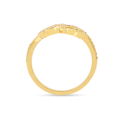 22k Gold Vermeil Diamond and Multi-Gemstone Infinity Heart Ring