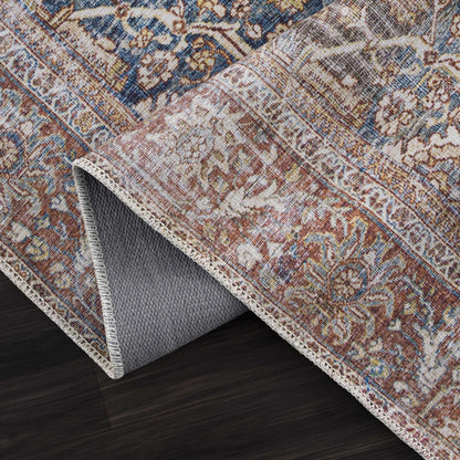 Rust Mair Traditional Washable Area Rug - Clearance