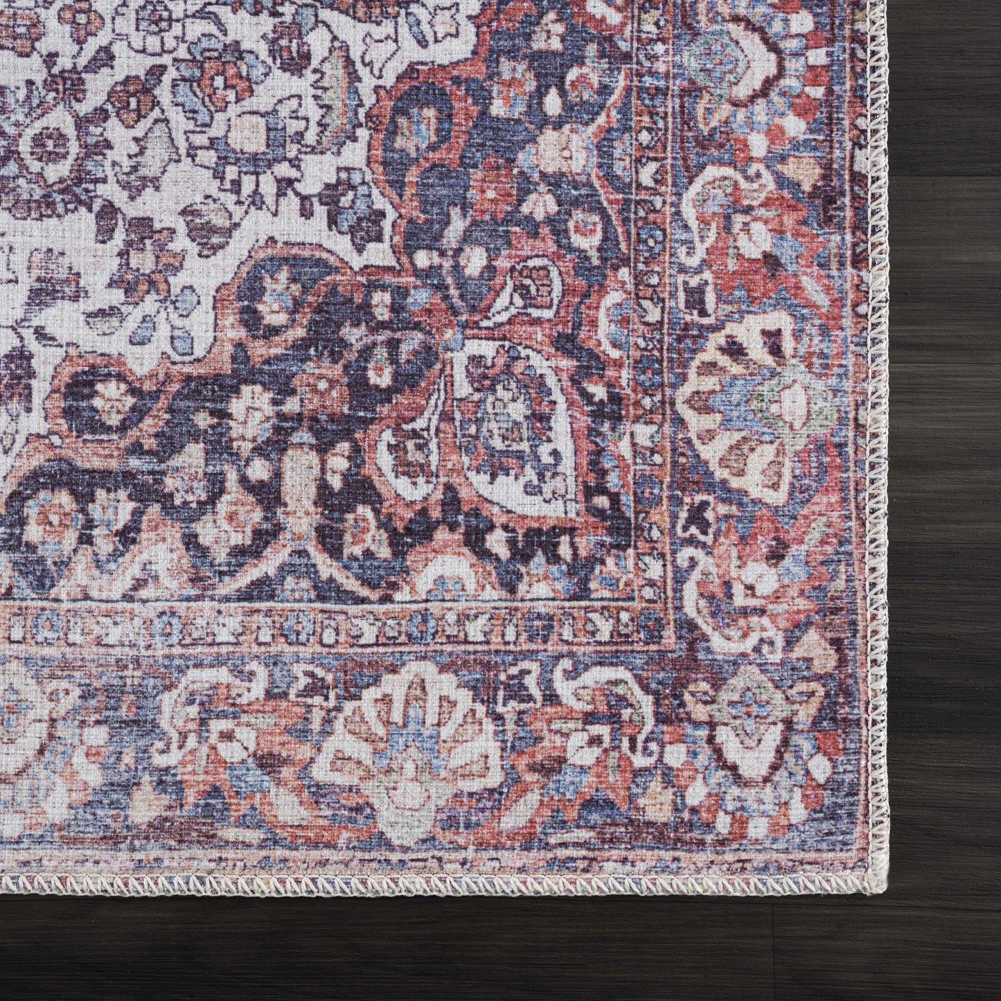 Red Cael Tumble Dry Washable Rug - Clearance