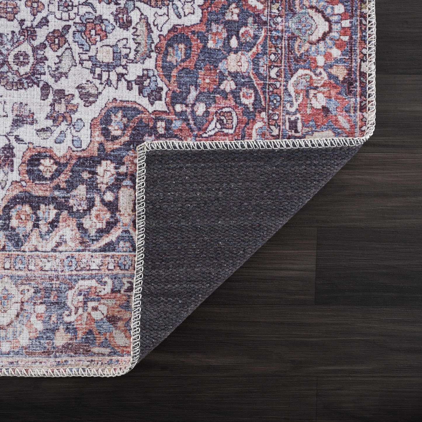 Red Cael Tumble Dry Washable Rug - Clearance