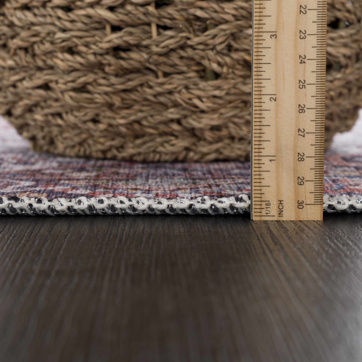 Red Cael Tumble Dry Washable Rug - Clearance
