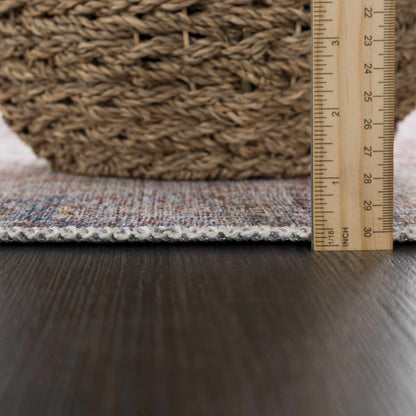 Rust Elki Vintage Medallion Washable Area Rug - Clearance