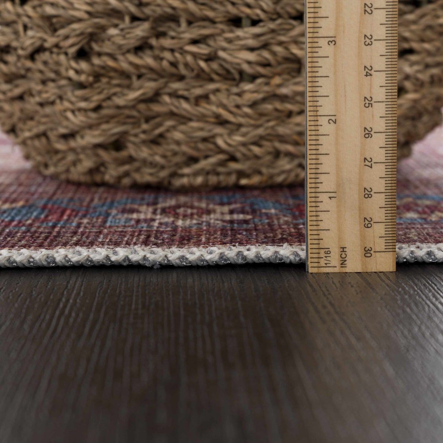 Rust Baki Traditional Washable Area Rug - Clearance