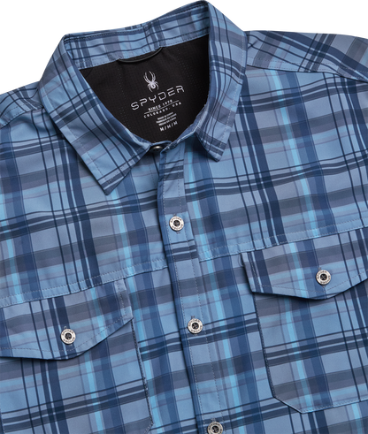 Men's Seaside Collared Shirt- Dusty Blue