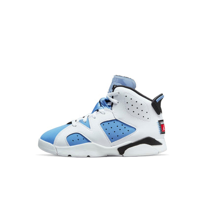 Air Jordan Preschool Retro 6 Ps 'Unc White' Sneakers