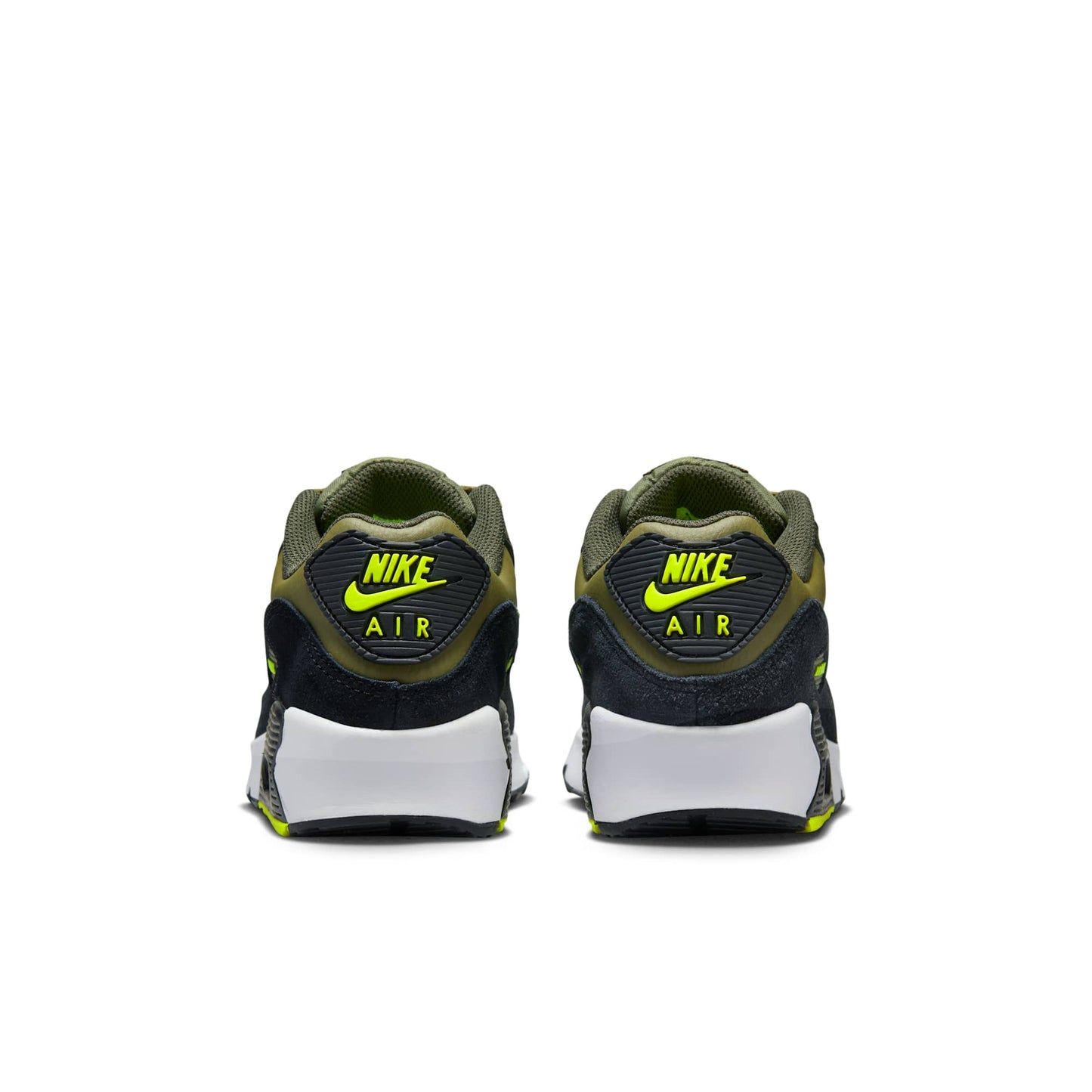 Nike Grade School Air Max 90 Leather 'Medium Olive Volt' Gs Sneakers